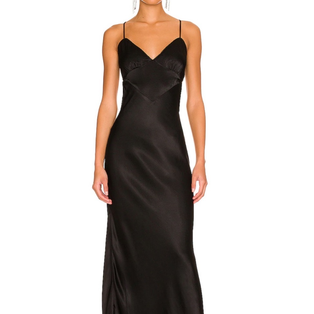 Bardot Black Satin Maxi Dress
